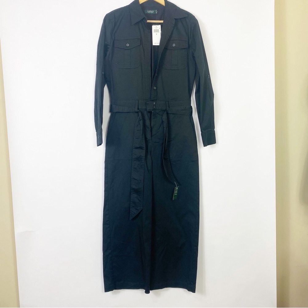 Ralph Lauren Black Belted Jumpsuit  Wardrobe Staple Stylish Cute Work Casual Sz4 - Picture 3 of 13